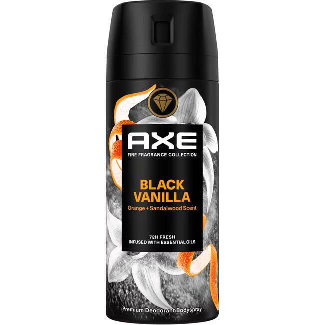 6 x AXE Bodyspray Black Vanilla Orange & Sandalwood 150 ml