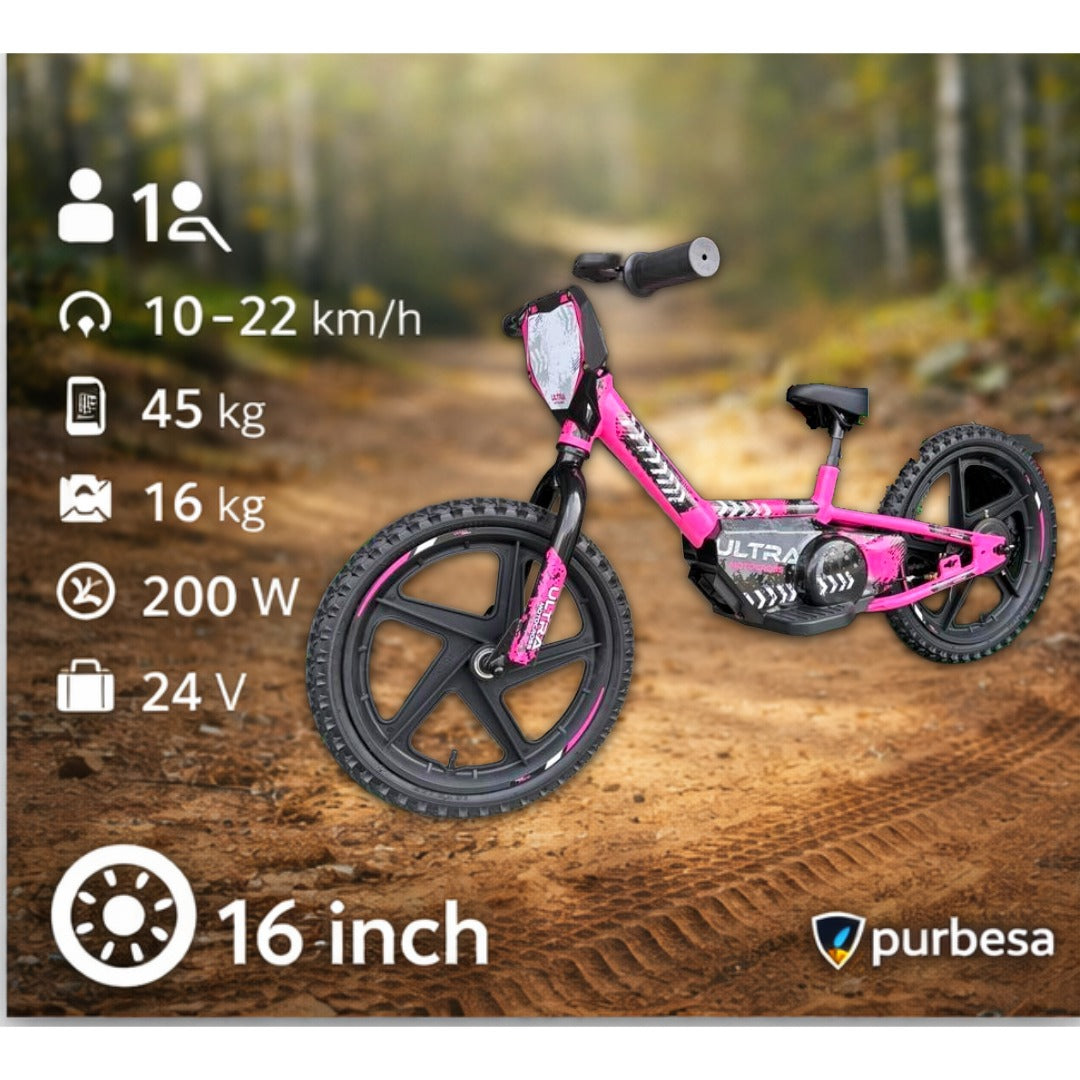 Ultra Motocross Elektrische Balance Bike 16 inch – 24V – 2 Snelheden