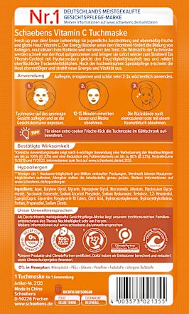 10 × Schaebens Gezichtsmasker Vitamine C (doekmasker)