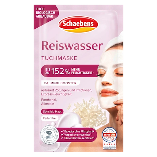 10 x Schaebens Gezichtsmasker Reiswater (doekmasker)