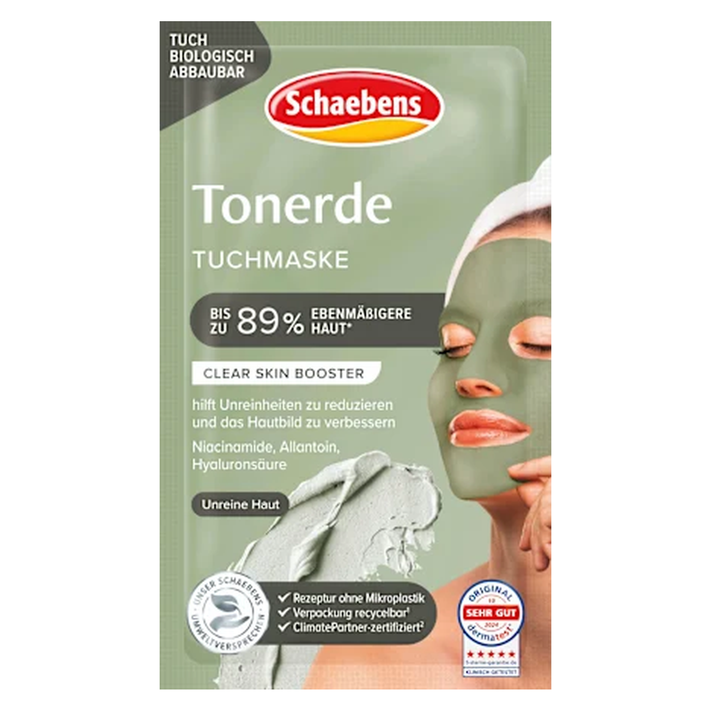 10 x Schaebens Gezichtsmasker Tonerde (klei/doekmasker)