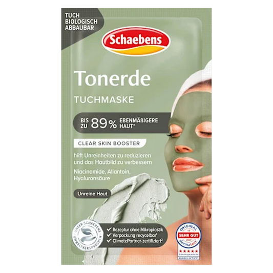 10 x Schaebens Gezichtsmasker Tonerde (klei/doekmasker)