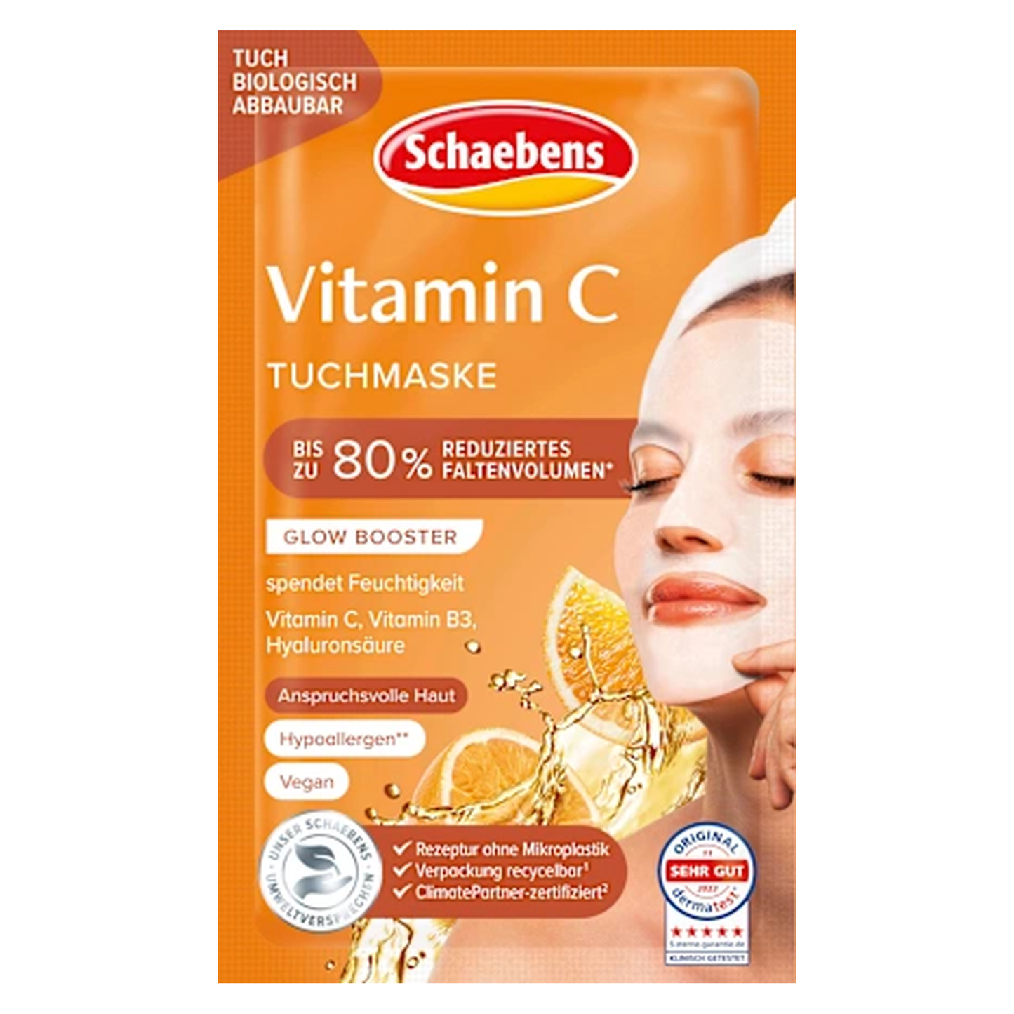 10 × Schaebens Gezichtsmasker Vitamine C (doekmasker)